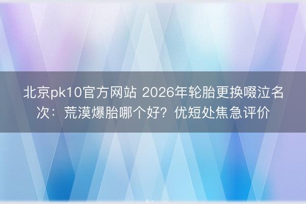 北京pk10官方网站 2026年轮胎更换啜泣名次:荒漠爆胎哪个好?优短处焦急评价