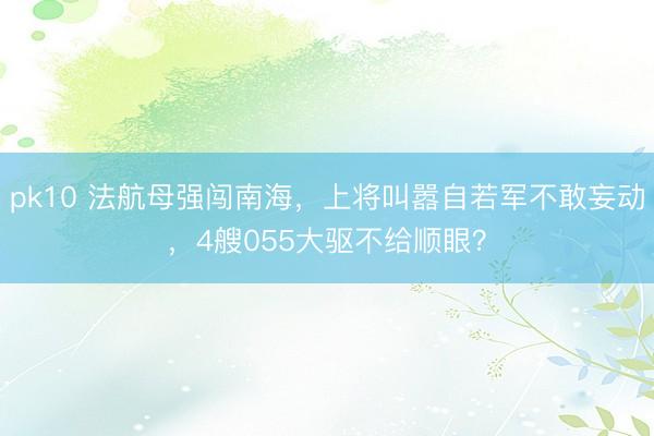 pk10 法航母强闯南海，上将叫嚣自若军不敢妄动，4艘055大驱不给顺眼？