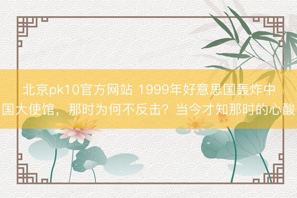 北京pk10官方网站 1999年好意思国轰炸中国大使馆，那时为何不反击？当今才知那时的心酸