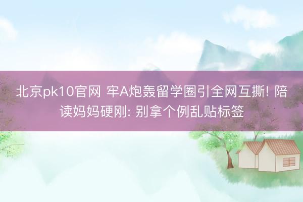 北京pk10官网 牢A炮轰留学圈引全网互撕! 陪读妈妈硬刚: 别拿个例乱贴标签