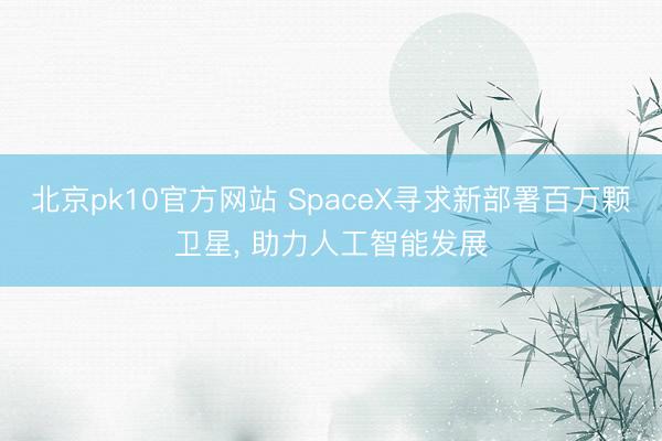 北京pk10官方网站 SpaceX寻求新部署百万颗卫星, 助力人工智能发展