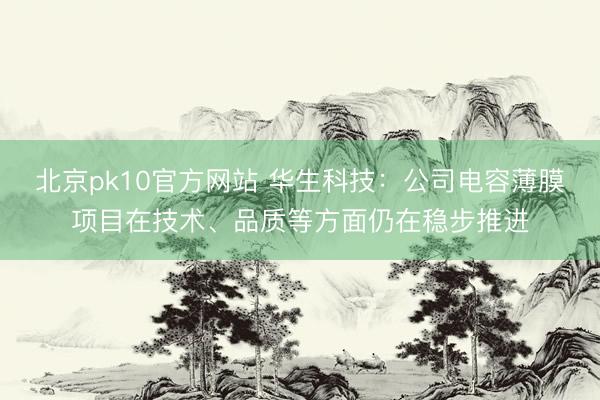 北京pk10官方网站 华生科技：公司电容薄膜项目在技术、品质等方面仍在稳步推进