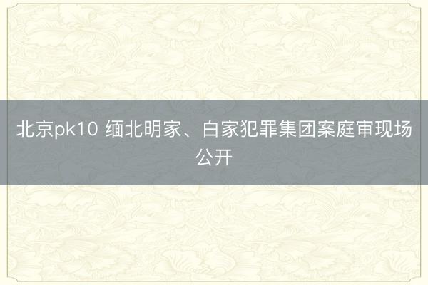 北京pk10 缅北明家、白家犯罪集团案庭审现场公开