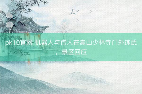 pk10官网 机器人与僧人在嵩山少林寺门外练武,景区回应