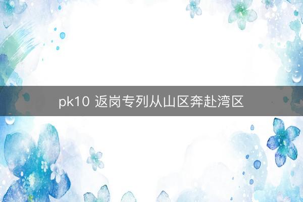 pk10 返岗专列从山区奔赴湾区