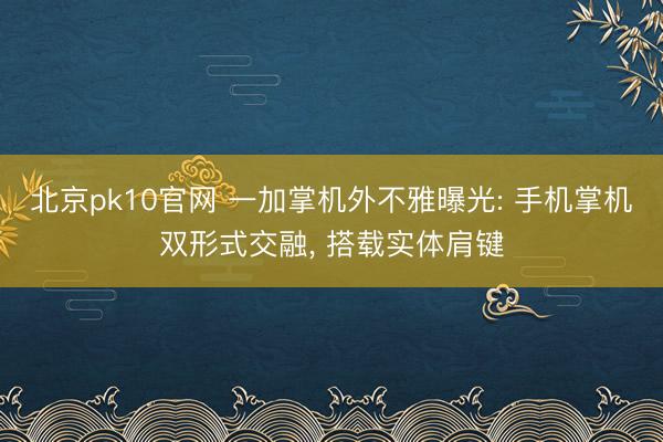 北京pk10官网 一加掌机外不雅曝光: 手机掌机双形式交融， 搭载实体肩键