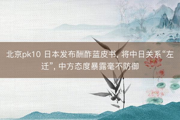 北京pk10 日本发布酬酢蓝皮书， 将中日关系“左迁”， 中方态度暴露毫不防御