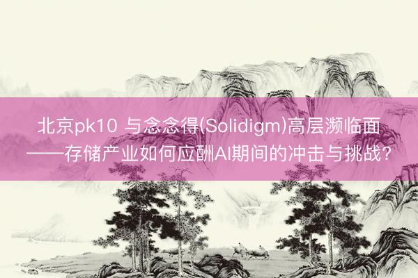 北京pk10 与念念得(Solidigm)高层濒临面——存储产业如何应酬AI期间的冲击与挑战?