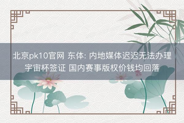 北京pk10官网 东体: 内地媒体迟迟无法办理宇宙杯签证 国内赛事版权价钱均回落