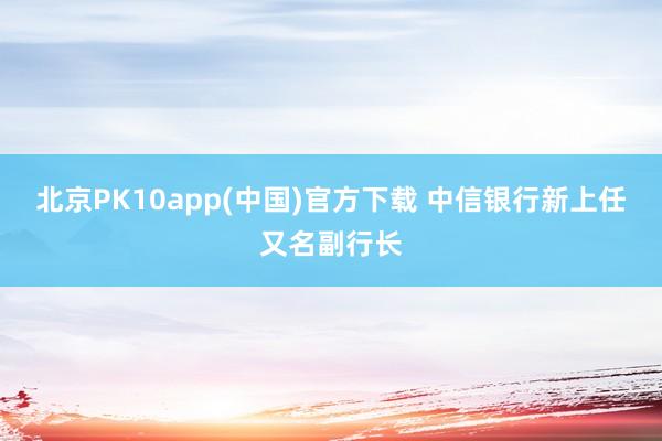 北京PK10app(中国)官方下载 中信银行新上任又名副行长