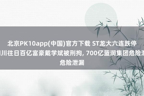 北京PK10app(中国)官方下载 ST龙大六连跌停! 四川往日百亿富豪戴学斌被刑拘， 700亿蓝润集团危险泄漏
