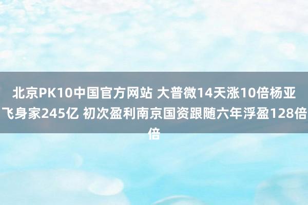 北京PK10中国官方网站 大普微14天涨10倍杨亚飞身家245亿 初次盈利南京国资跟随六年浮盈128倍