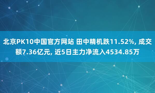 北京PK10中国官方网站 田中精机跌11.52%， 成交额7.36亿元， 近5日主力净流入4534.85万