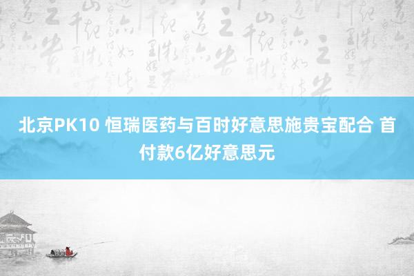北京PK10 恒瑞医药与百时好意思施贵宝配合 首付款6亿好意思元