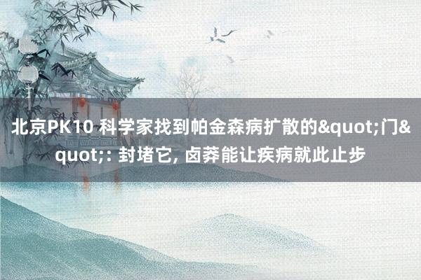 北京PK10 科学家找到帕金森病扩散的"门": 封堵它， 卤莽能让疾病就此止步