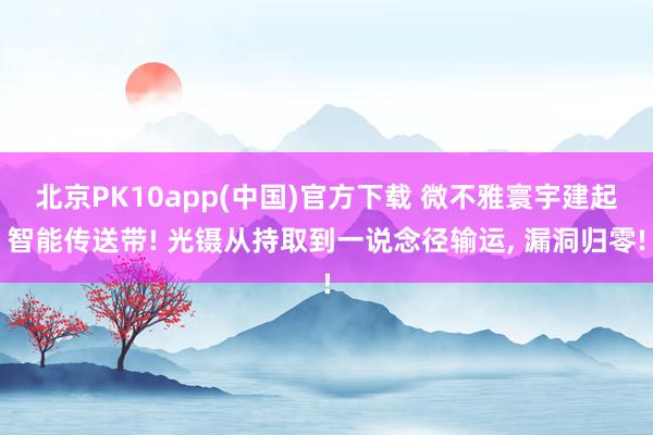 北京PK10app(中国)官方下载 微不雅寰宇建起智能传送带! 光镊从持取到一说念径输运， 漏洞归零!