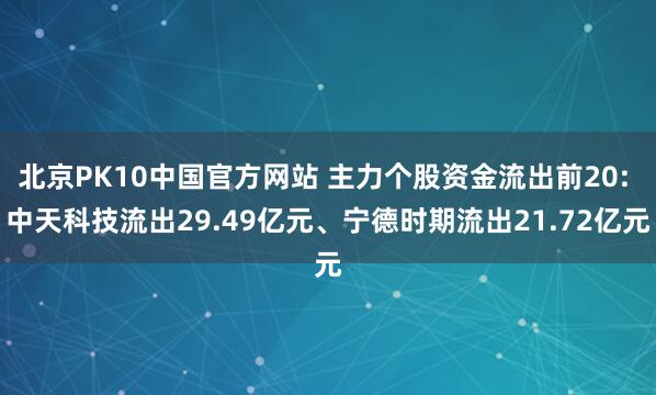 北京PK10中国官方网站 主力个股资金流出前20: 中天科技流出29.49亿元、宁德时期流出21.72亿元