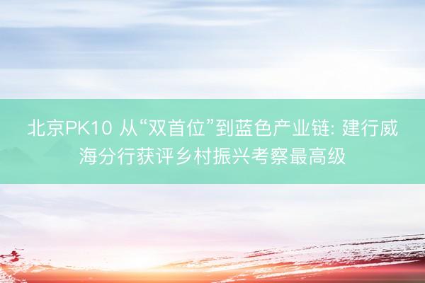北京PK10 从“双首位”到蓝色产业链: 建行威海分行获评乡村振兴考察最高级