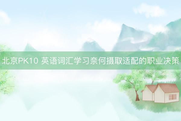 北京PK10 英语词汇学习奈何摄取适配的职业决策