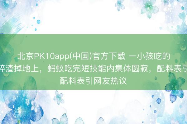 北京PK10app(中国)官方下载 一小孩吃的手撕肉干碎渣掉地上，蚂蚁吃完短技能内集体圆寂，配料表引网友热议