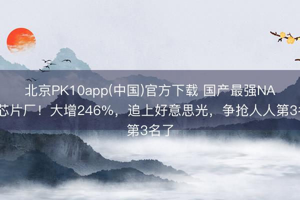 北京PK10app(中国)官方下载 国产最强NAND芯片厂！大增246%，追上好意思光，争抢人人第3名了
