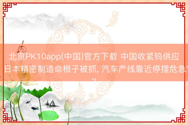北京PK10app(中国)官方下载 中国收紧钨供应! 日本精密制造命根子被抓， 汽车产线靠近停摆危急?